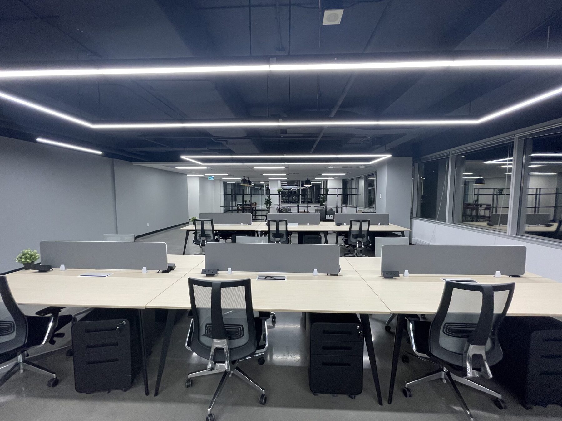 Open-plan office after a full retrofit