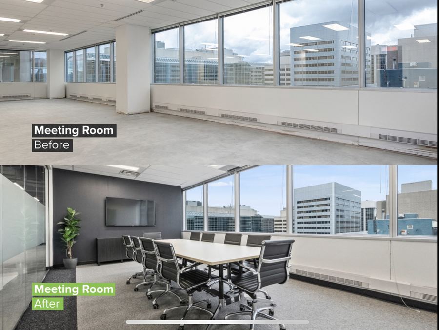 Corner Meeting Room: Before & After by Kastone Construction, Ottawa