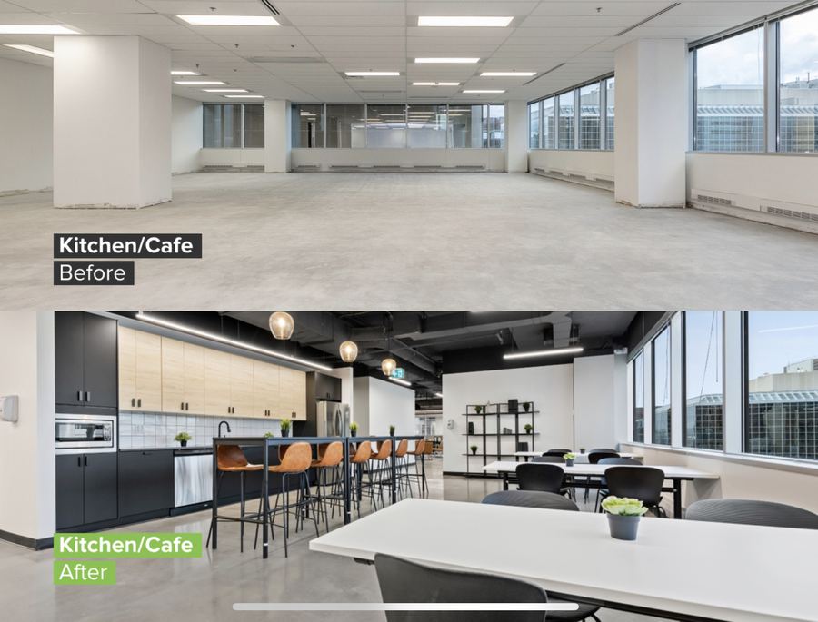 Kitchen & Café: Before & After by Kastone Construction, Ottawa