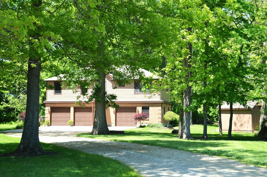 Home with three-car garage