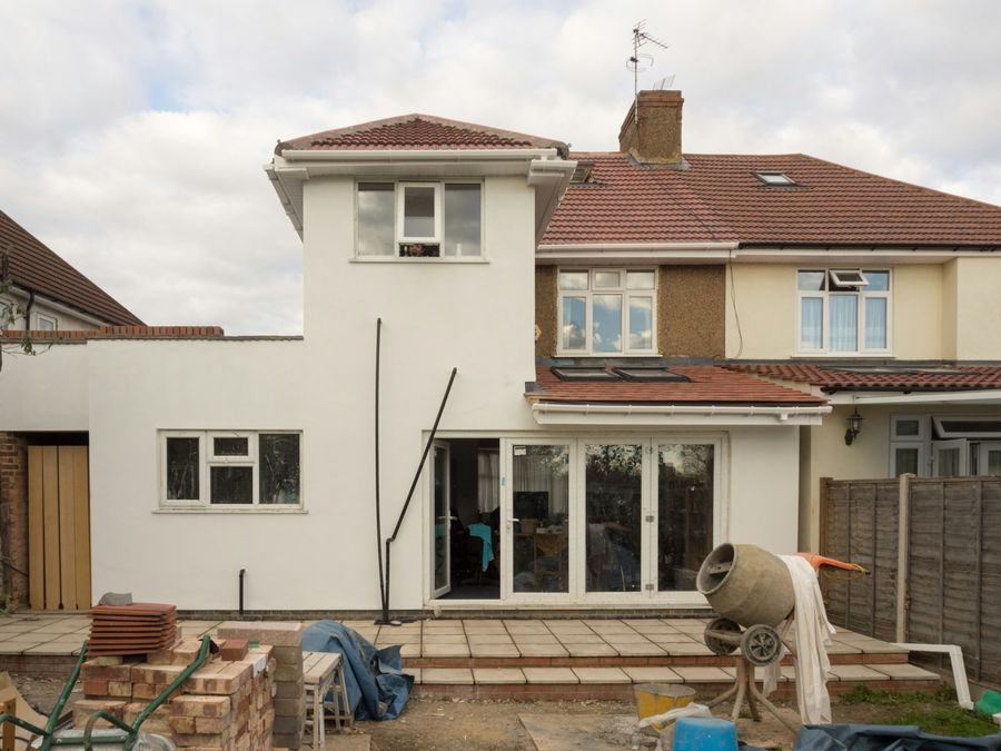 Rear home extension under construction