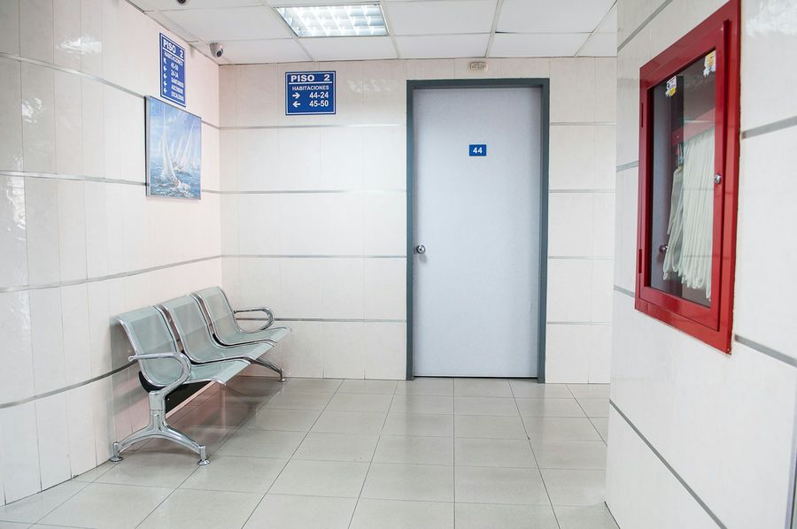 Clinic hallway and waiting seats