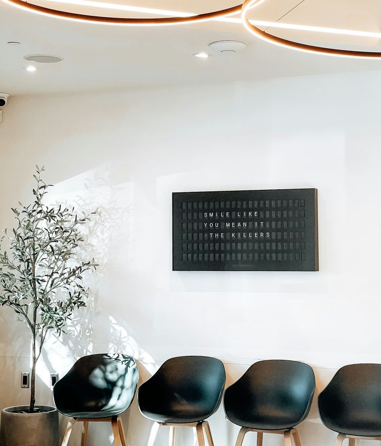 Modern clinic waiting area