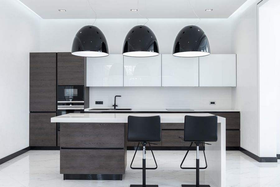 Modern kitchen with island seating