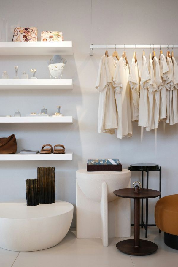 Boutique with floating shelves